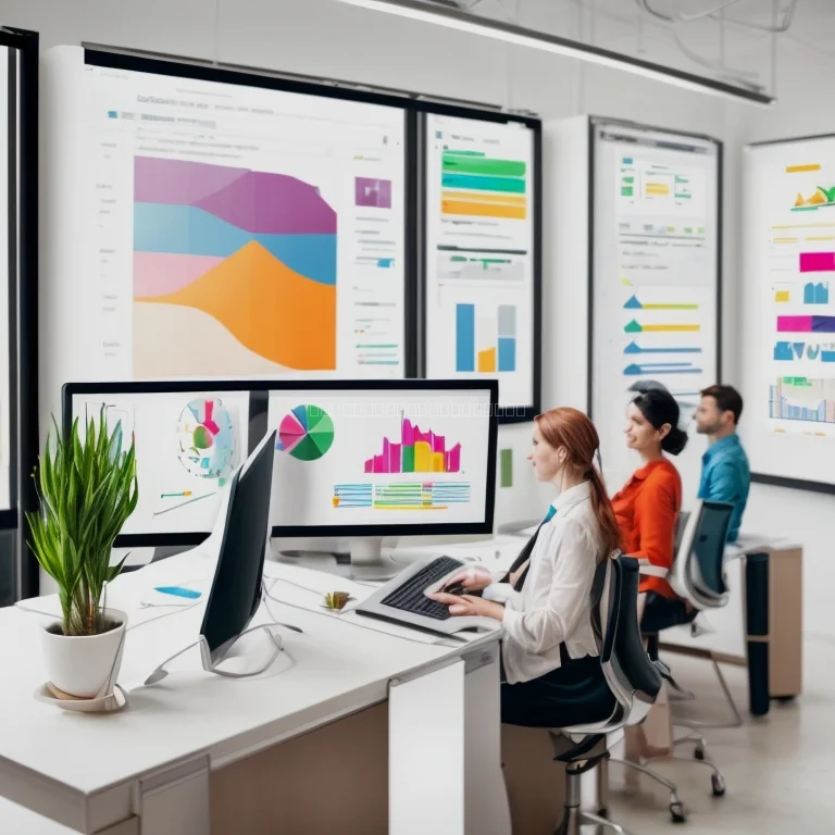 Illustration of creative professionals collaborating using customized software